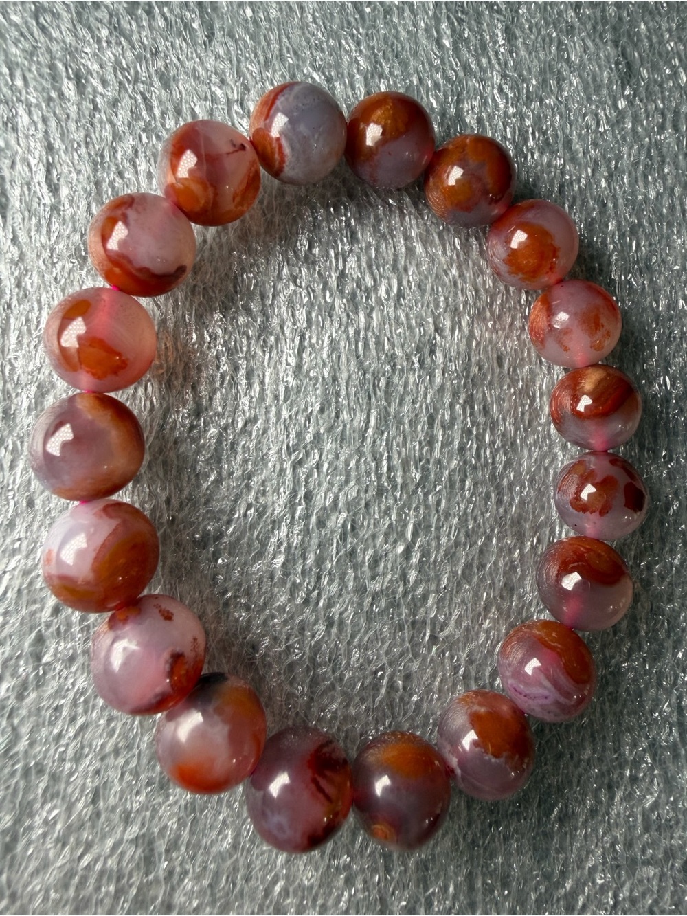 Beautiful 10MM Portuguese Agate Natural Crystal Bracelet